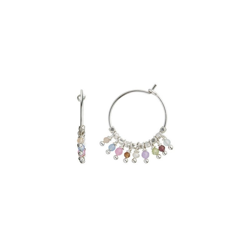 Petit Rainbow Hoop i sølv fra Smykkecenter med farvede krystaller, 18 mm